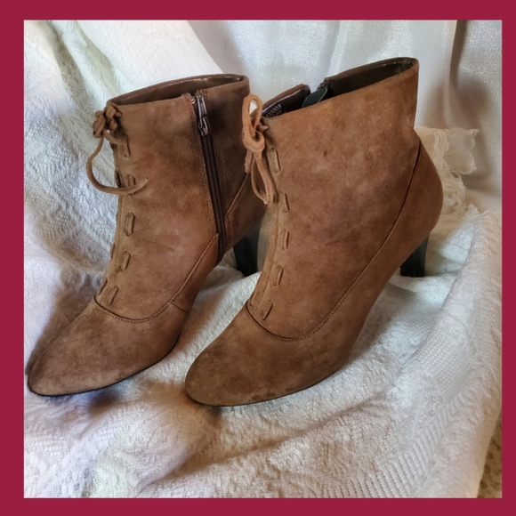 Seude Stilleto Ankle Boots - Picture 2 of 9